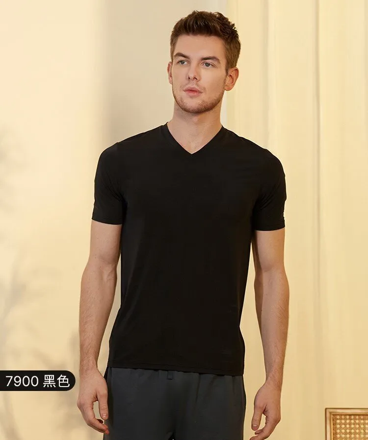 Men's Dry-Fast Polyamide V-Neck Tops T-Shirt (2pcs Pack)