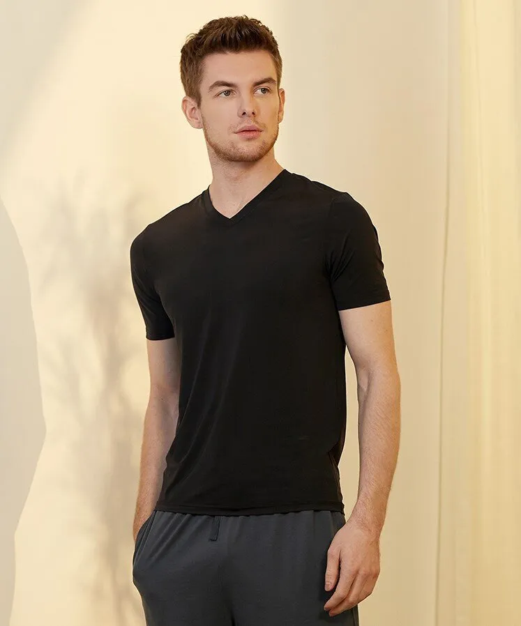 Men's Dry-Fast Polyamide V-Neck Tops T-Shirt (2pcs Pack)