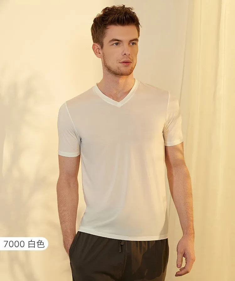 Men's Dry-Fast Polyamide V-Neck Tops T-Shirt (2pcs Pack)