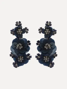 Multi-Flower Sequin Clip-On Earrings