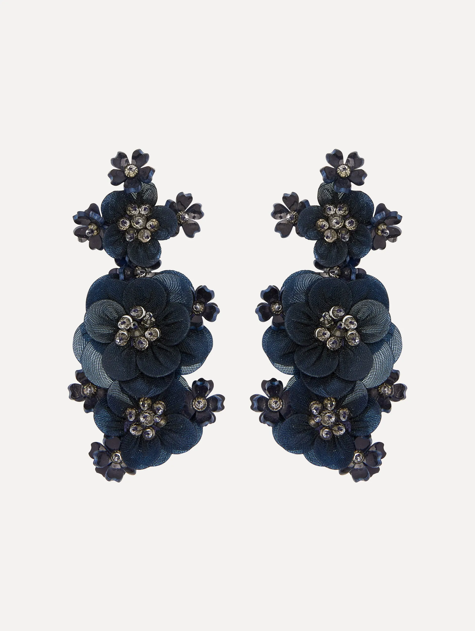 Multi-Flower Sequin Clip-On Earrings