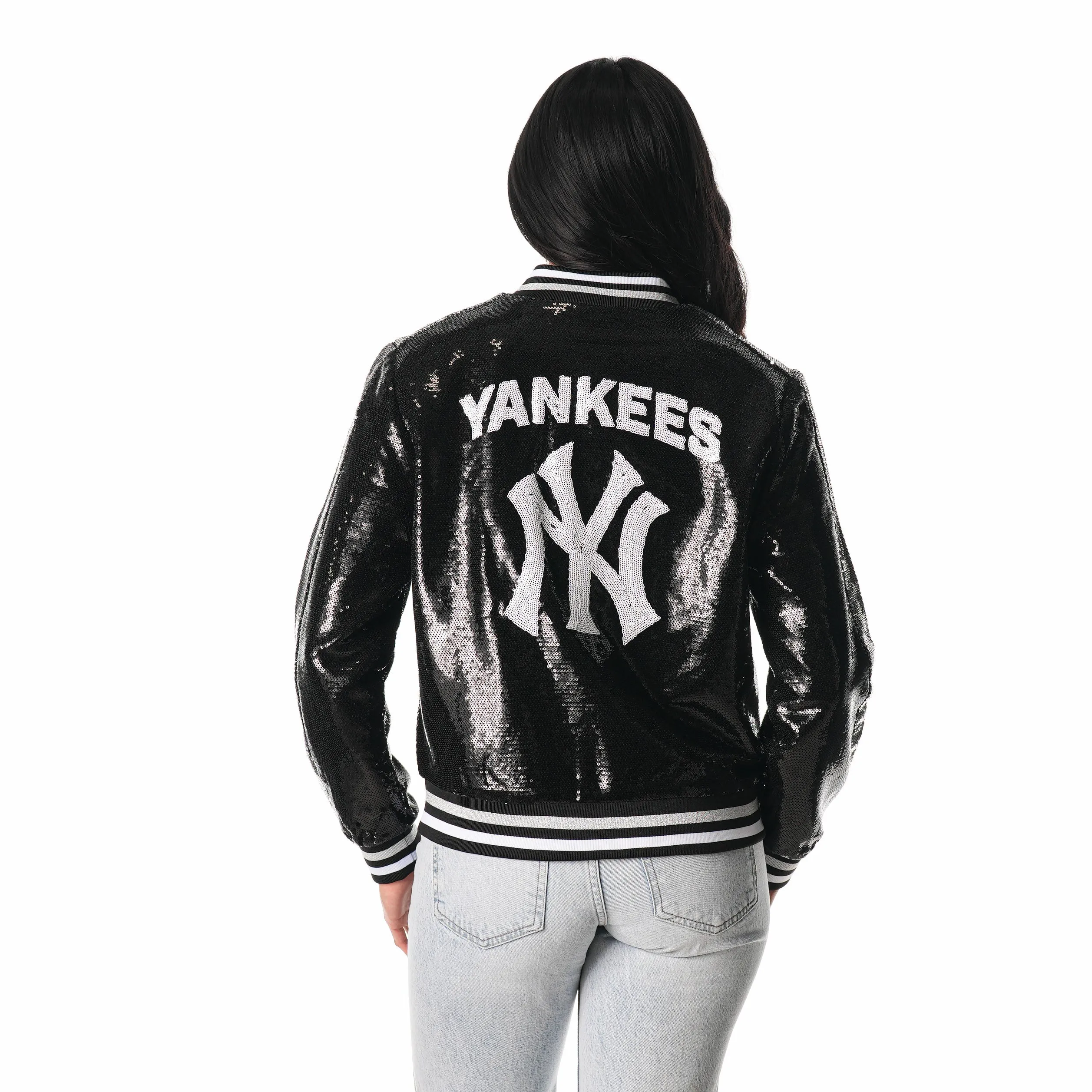 NY YANKEES SEQUIN BOMBER - Black