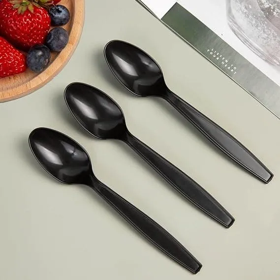 Plastic Disposable Teaspoon Wrapped Black 2.5g 1000pcs/ctn