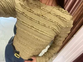 Rona Beige Long Sleeve Top