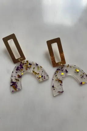 SADIE DROP EARRINGS | PURPLE & GOLD