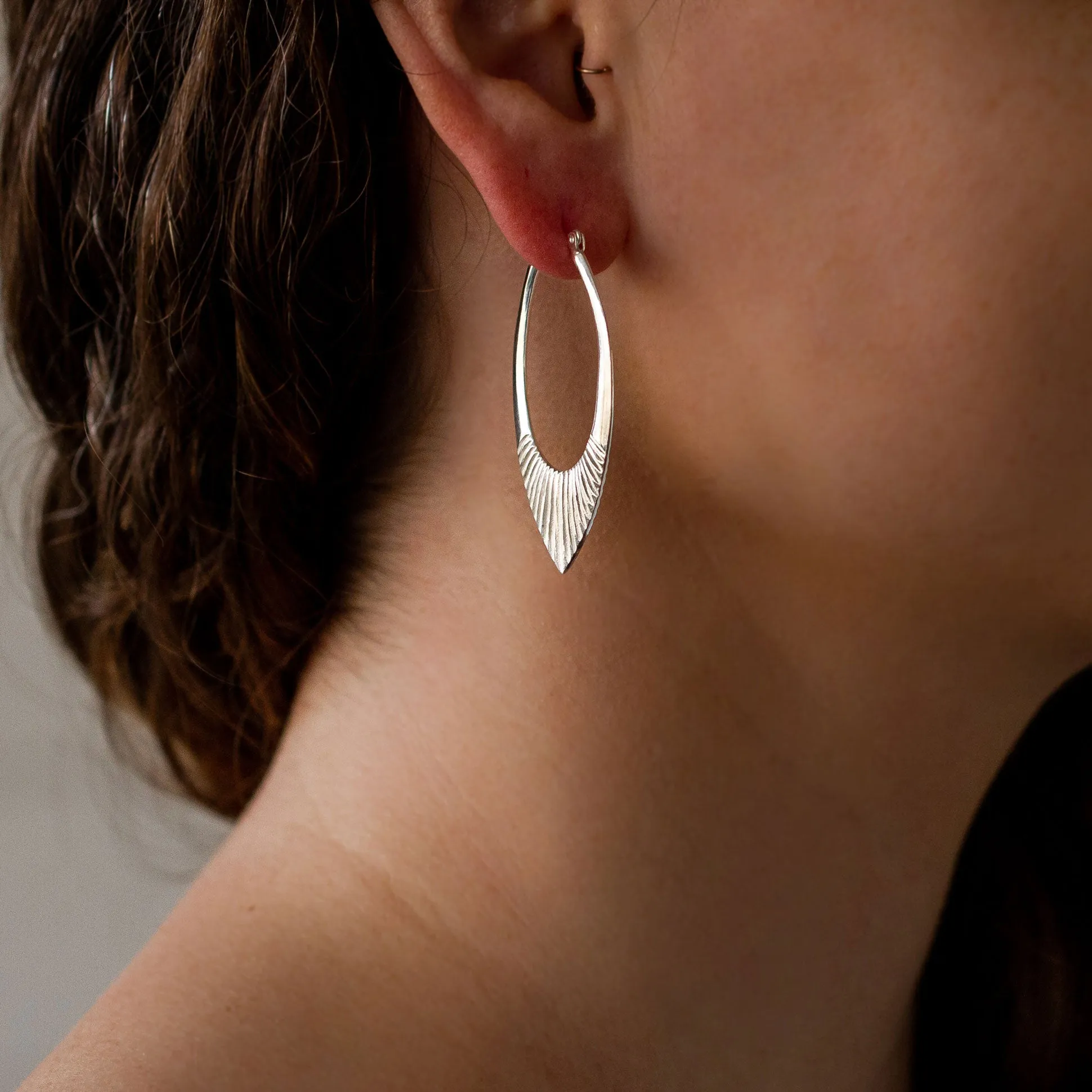 Silver Large Helios Hoops