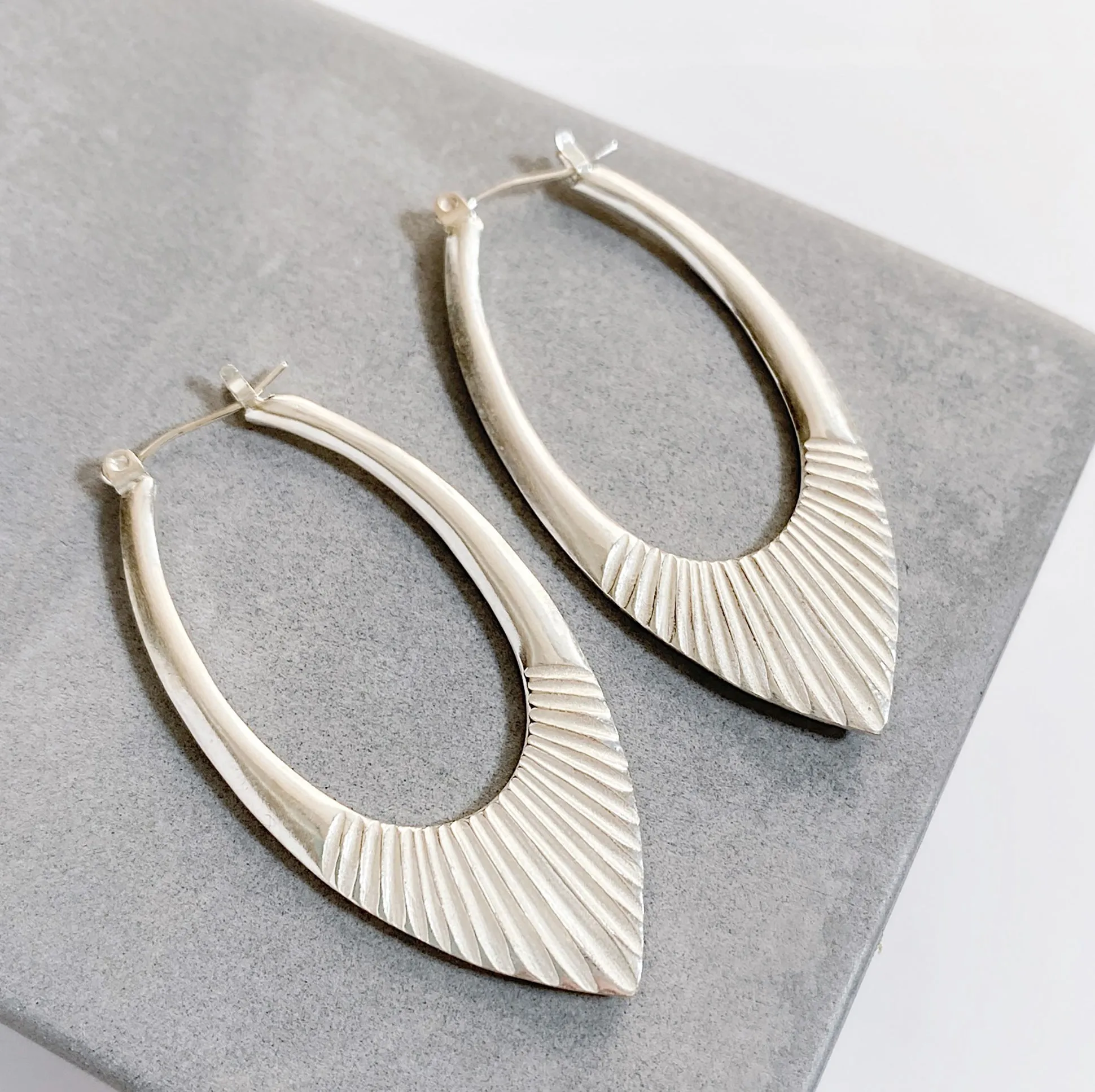 Silver Large Helios Hoops