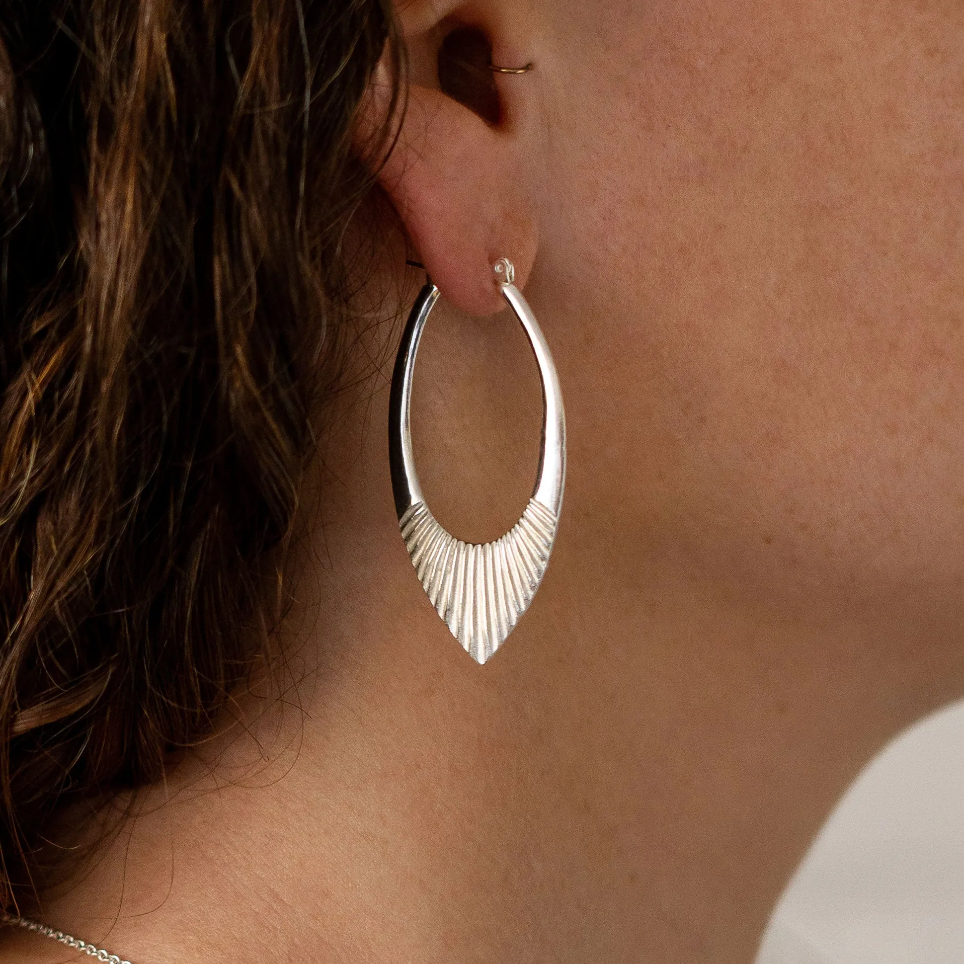 Silver Large Helios Hoops