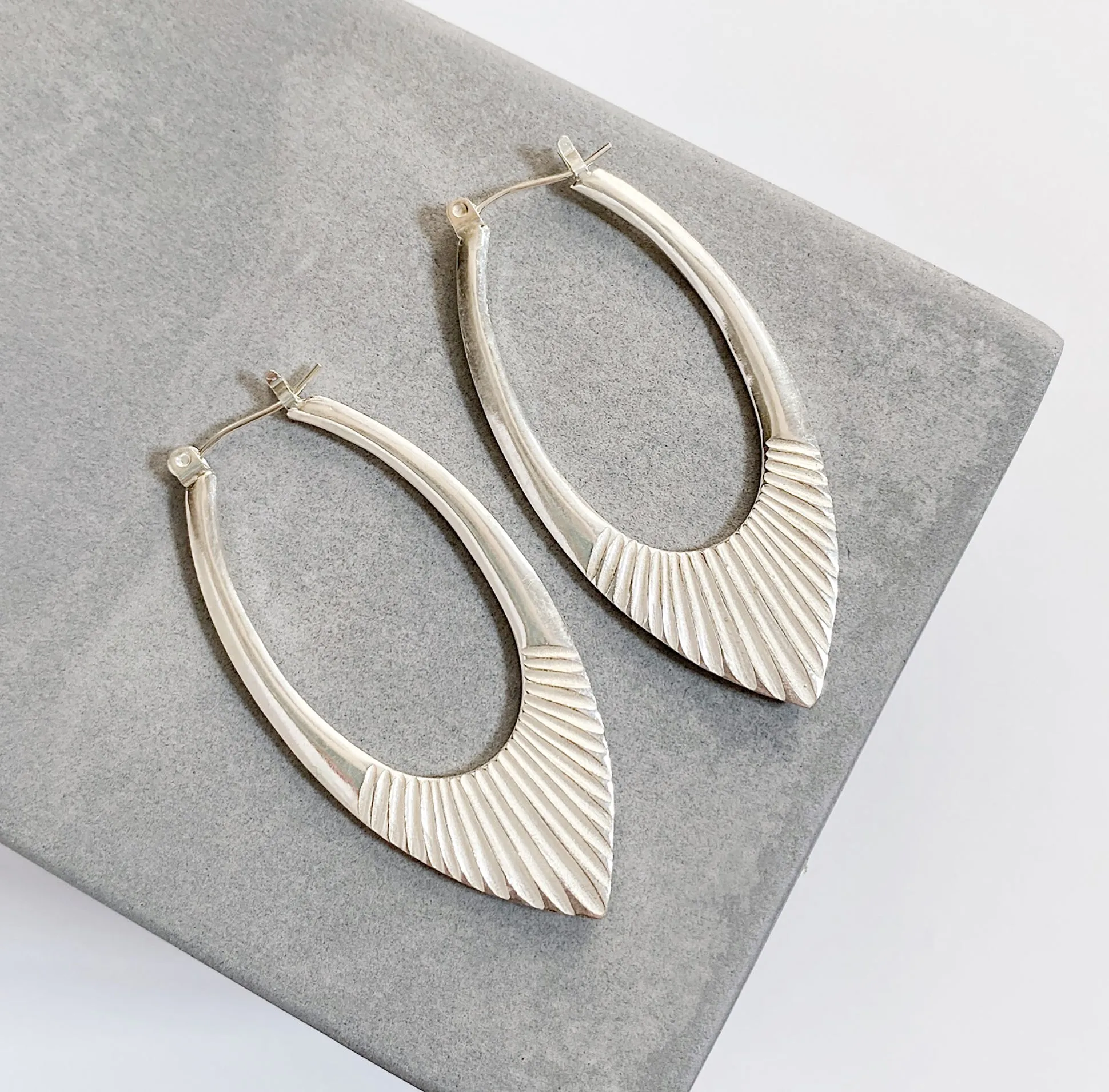 Silver Large Helios Hoops