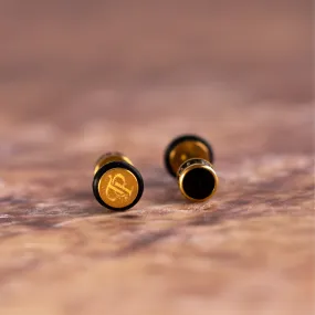 Small Greek Patterned Stud Earring - Gold