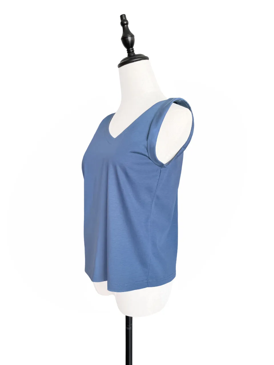 SPECIAL! Persian Blue Asymmetric Neck Roll Sleeve Tee