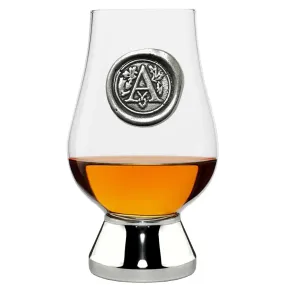 The Glencairn Whisky Glass with Pewter Monogram Initial 200ml