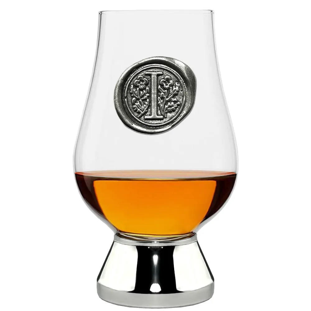 The Glencairn Whisky Glass with Pewter Monogram Initial 200ml