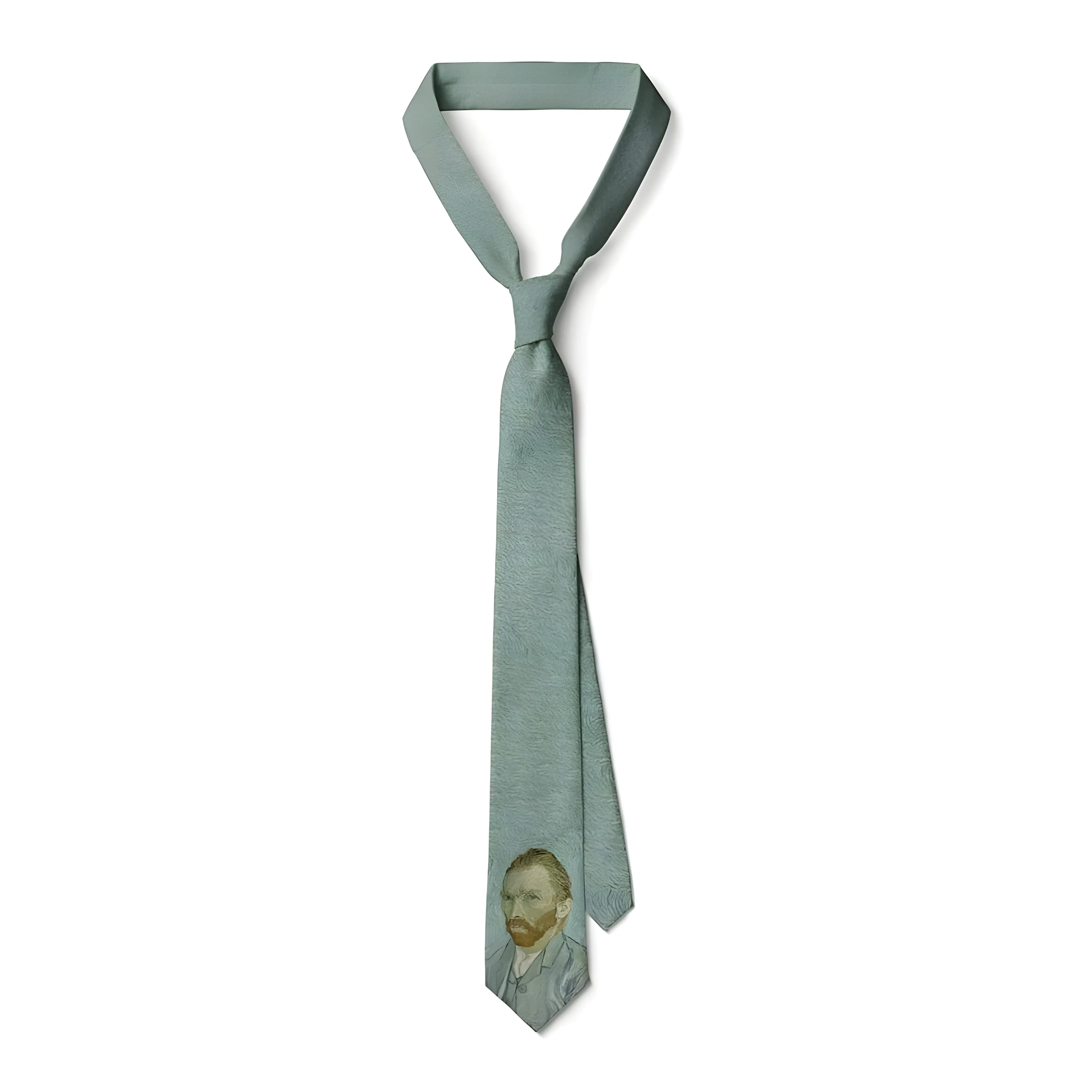 The Van Gogh Portrait Neck Tie - Green