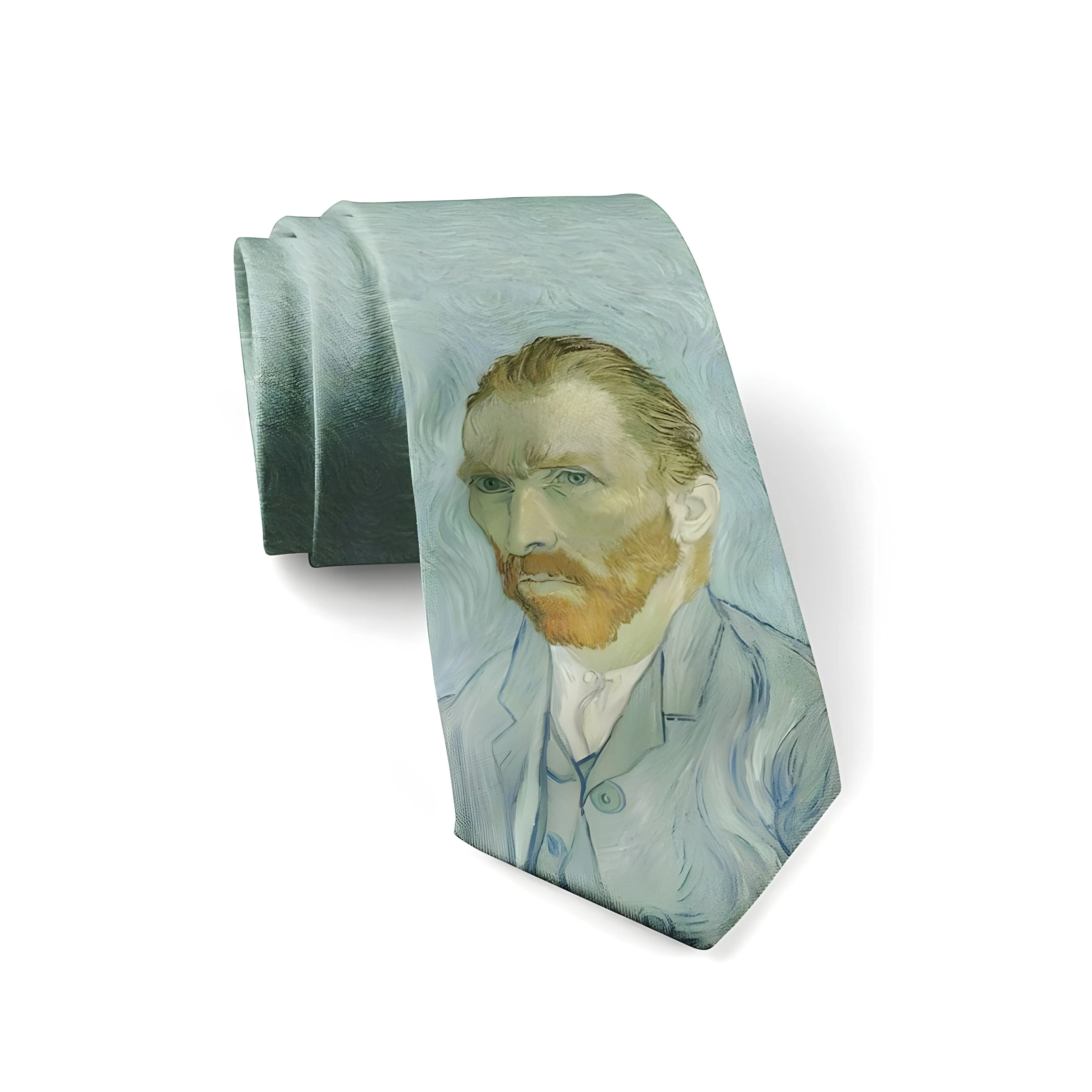 The Van Gogh Portrait Neck Tie - Green